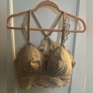 AERIE XL Nude/Tan Lace Bralette Racerback